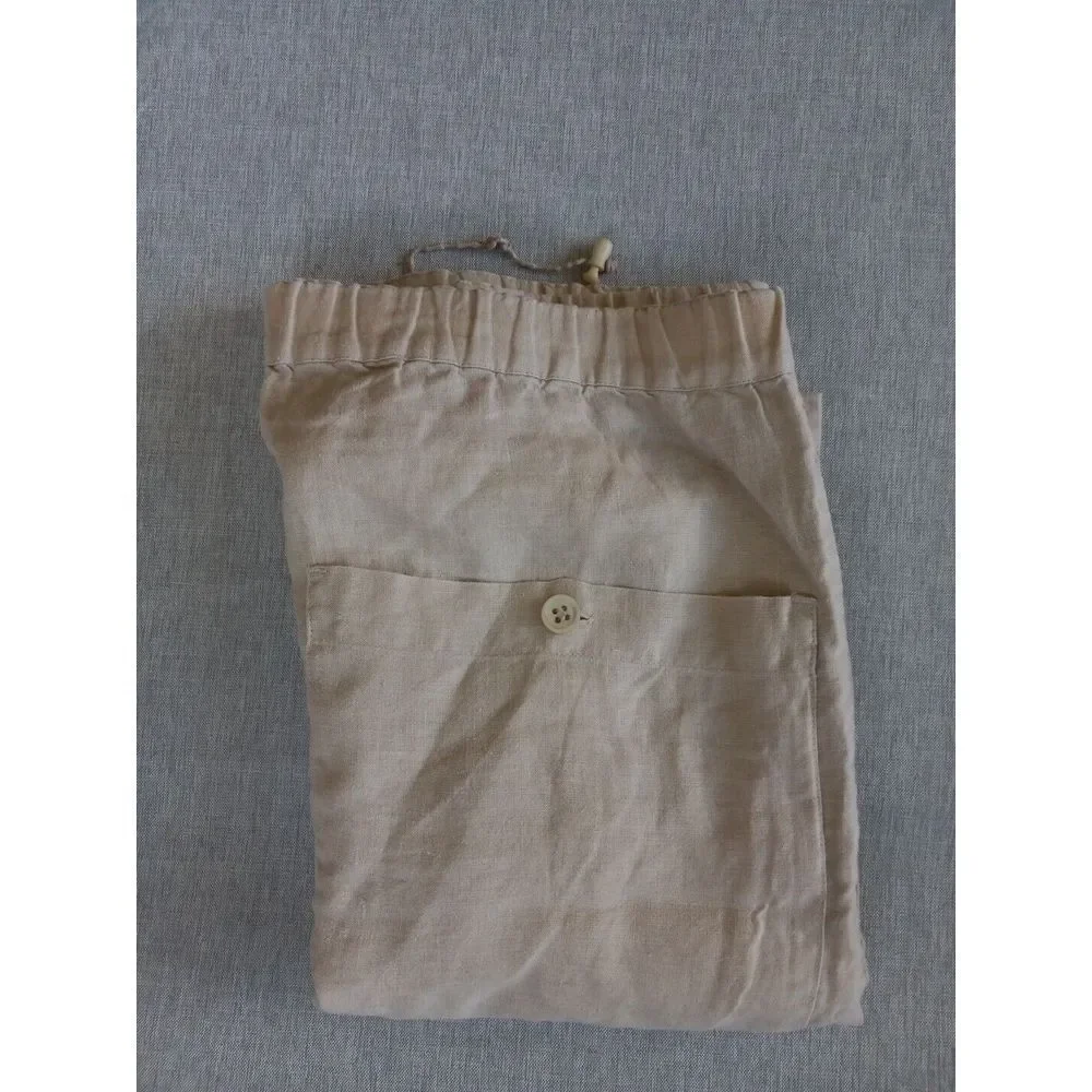 Elements By‎ Arnold Zimberg Men Small Pure Linen Drawstrings Stretch Waist Short - Picture 10 of 10